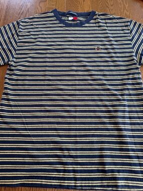 Tommy Hilfiger Vintage Blue and Yellow Striped T-Shirt